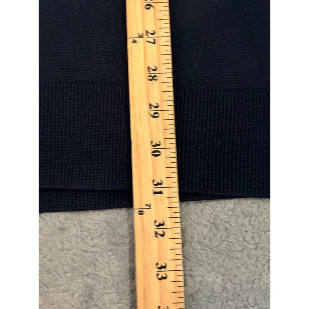 Lands End Mens 2XL Tall Navy Blue Supima Cotton V-Neck Sweater 50-52 Tall
